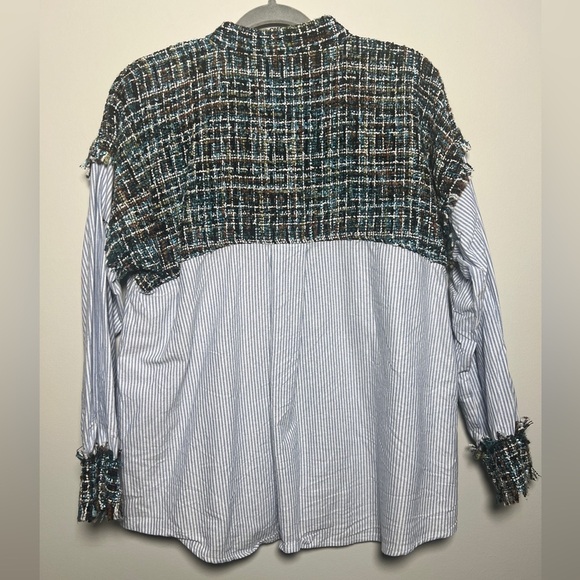 ZARA Tweed and Stripes Details Button Down - Picture 5 of 8